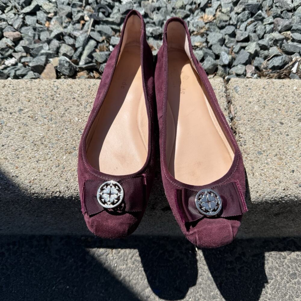 Kate Spade Fontana Women’s Burgundy Suede Ballet Flats 8.5